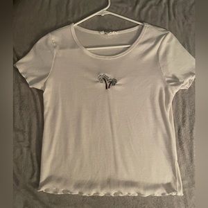 Super soft t-shirt with palm tree embroidered